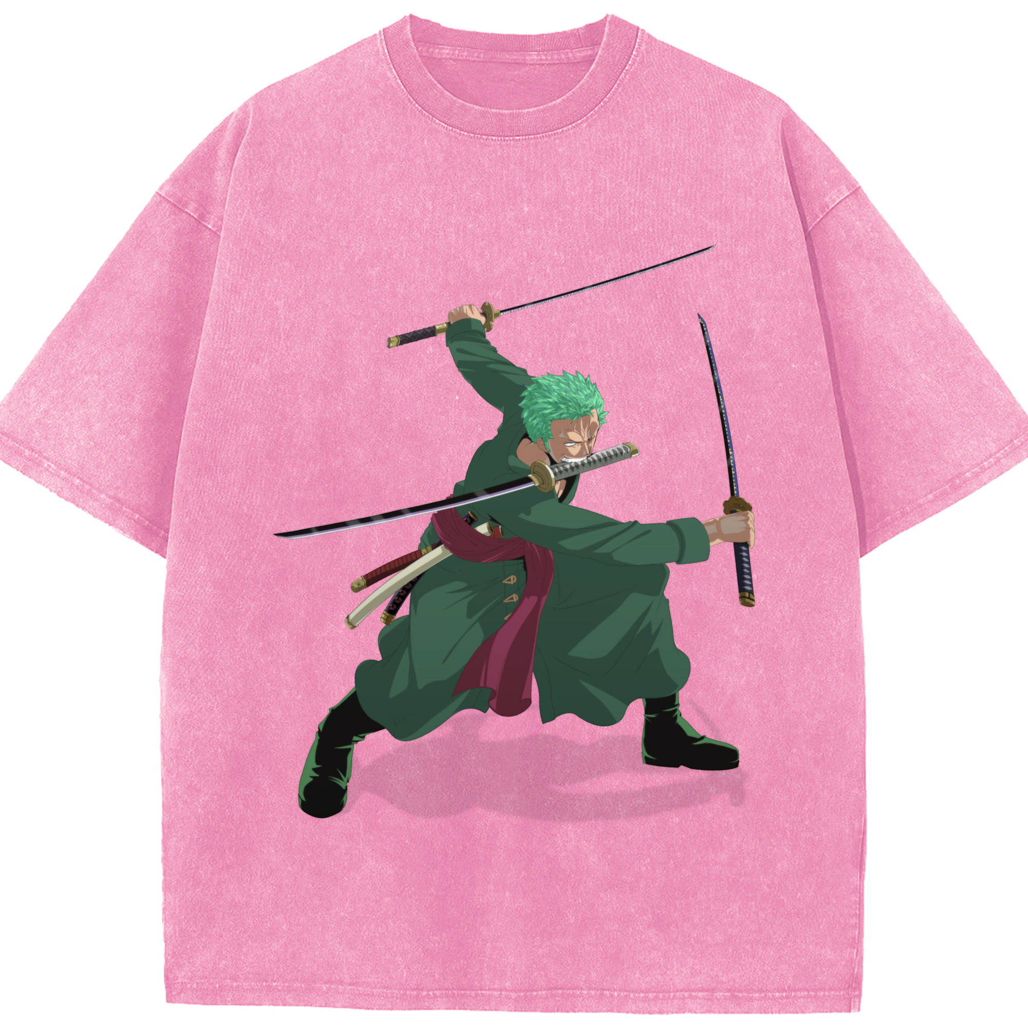 ワンピース ロロノア・ゾロ ONE PIECE Roronoa Zoro 綿100% ヴィンテージ風 半袖Tシャツ（フロントプリント）